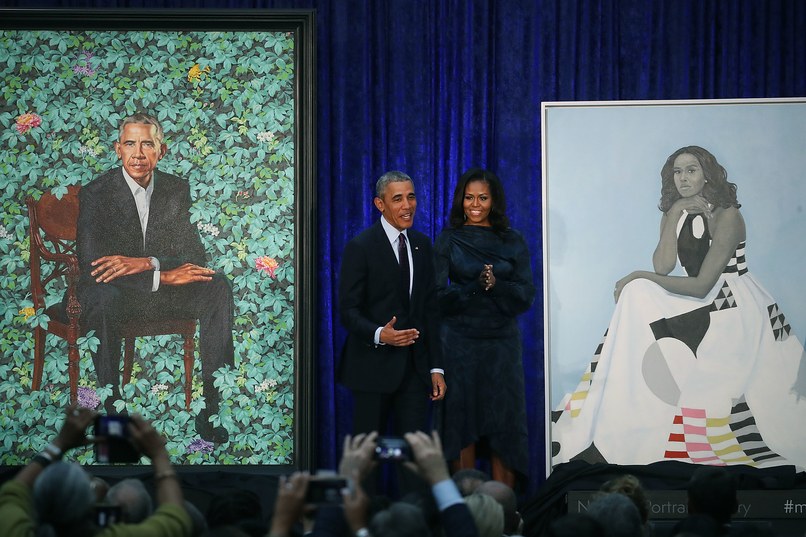 Official President and First Lady Portraits are unveiled.